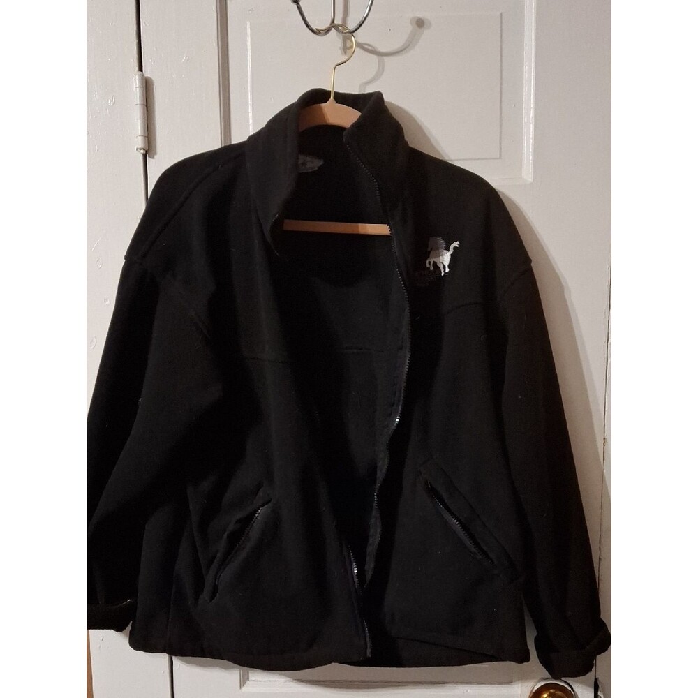 IC COLLECTION Black Men's Performance Fleece Jacket with Logo (Mis211)